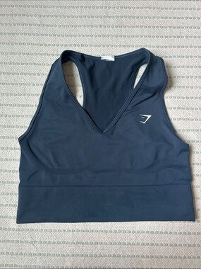 Gymshark Deep Navy V-Neck Seamless Sport Bra
